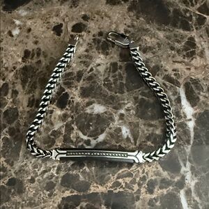 Black diamond stainless steel bracelet